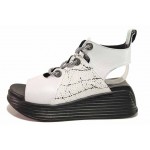 Бели дамски сандали, естествена кожа - ежедневни обувки за лятото N 100018553