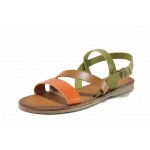 Кафяви дамски сандали, естествена кожа - ежедневни обувки за пролетта и лятото N 100018576