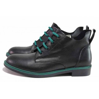 Черни дамски боти, естествена кожа - ежедневни обувки за есента и зимата N 100018634