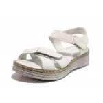 Бели анатомични дамски сандали, естествена кожа - ежедневни обувки за пролетта и лятото N 100018698