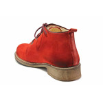 Червени анатомични дамски боти, естествен велур - ежедневни обувки за есента и зимата N 100018919