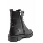 Черни дамски боти, естествена кожа - ежедневни обувки за есента и зимата N 100018942