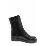 Черни дамски боти, естествена кожа - ежедневни обувки за есента и зимата N 100018957