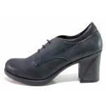 Черни дамски обувки с висок ток, естествена кожа - всекидневни обувки за есента и зимата N 100018948