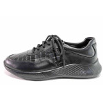 Черни спортни дамски обувки, естествена кожа - всекидневни обувки за есента и зимата N 100018967