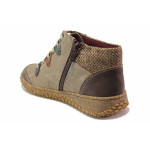Кафяви дамски боти, естествена кожа - всекидневни обувки за есента и зимата N 100018969