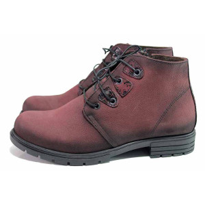 Винени анатомични дамски боти, естествен набук - ежедневни обувки за есента и зимата N 100018992