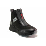 Черни дамски боти, естествен набук - спортни обувки за есента и зимата N 100018995