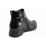 Черни анатомични дамски боти, лачена естествена кожа - ежедневни обувки за есента и зимата N 100019011