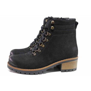 Черни анатомични дамски боти, естествена кожа - всекидневни обувки за есента и зимата N 100019064