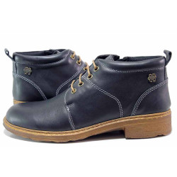 Черни дамски боти, естествена кожа - ежедневни обувки за есента и зимата N 100019092