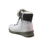 Бели дамски боти, текстилна материя - ежедневни обувки за есента и зимата N 100019123