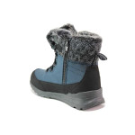 Сини дамски боти, текстилна материя - ежедневни обувки за есента и зимата N 100019122