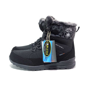 Черни дамски боти, текстилна материя - ежедневни обувки за есента и зимата N 100019121