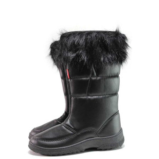 Черни анатомични дамски боти, текстилна материя - ежедневни обувки за есента и зимата N 100013383