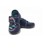 Тъмносини детски обувки, анатомични, текстилна материя - равни обувки за целогодишно ползване N 100017804
