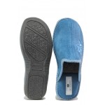 Сини домашни чехли, текстилна материя - ежедневни обувки за целогодишно ползване N 100018713