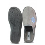 Сиви домашни чехли, текстилна материя - ежедневни обувки за целогодишно ползване N 100018715