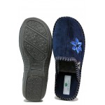 Тъмносини домашни чехли, текстилна материя - ежедневни обувки за целогодишно ползване N 100018714
