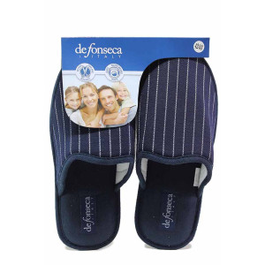 Тъмносини домашни чехли, текстилна материя - ежедневни обувки за целогодишно ползване N 100018846