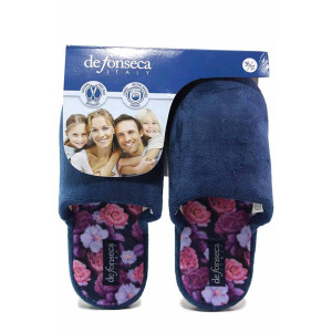 ТъмноСини анатомични домашни чехли, текстилна материя - ежедневни обувки за целогодишно ползване N 100018832