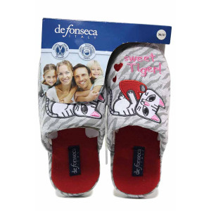 Сиви домашни чехли, текстилна материя - ежедневни обувки за целогодишно ползване N 100018829