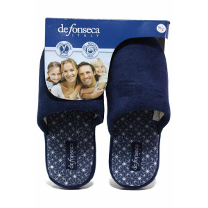 Тъмносини домашни чехли, текстилна материя - ежедневни обувки за целогодишно ползване N 100018834