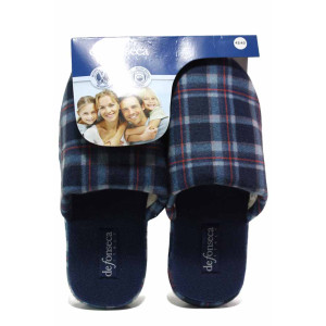 Тъмносини домашни чехли, текстилна материя - ежедневни обувки за целогодишно ползване N 100018839