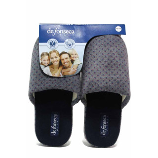Сиви домашни чехли, текстилна материя - ежедневни обувки за целогодишно ползване N 100018836