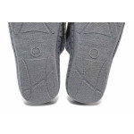 Сиви домашни чехли, текстилна материя - ежедневни обувки за целогодишно ползване N 100018836
