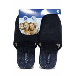 Тъмносини домашни чехли, текстилна материя - ежедневни обувки за целогодишно ползване N 100018838