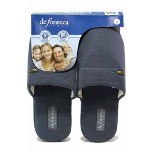 Сиви домашни чехли, текстилна материя - ежедневни обувки за целогодишно ползване N 100018844