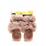 Розови домашни чехли, текстилна материя - равни обувки за целогодишно ползване N 100018854