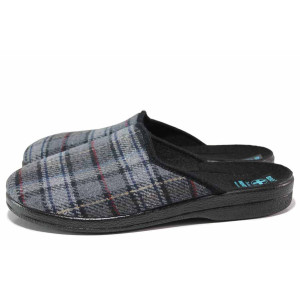 Сиви анатомични домашни чехли, текстилна материя - ежедневни обувки за целогодишно ползване N 100018885