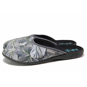 Сиви домашни чехли, текстилна материя - ежедневни обувки за целогодишно ползване N 100018899