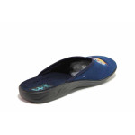 Тъмносини домашни чехли, текстилна материя - ежедневни обувки за целогодишно ползване N 100018896