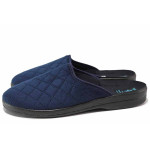 Сини домашни чехли, текстилна материя - ежедневни обувки за целогодишно ползване N 100018886