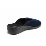 Тъмносини домашни чехли, текстилна материя - ежедневни обувки за целогодишно ползване N 100018894