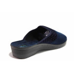 Тъмносини домашни чехли, текстилна материя - ежедневни обувки за целогодишно ползване N 100018895