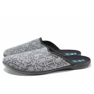 Сиви домашни чехли, текстилна материя - ежедневни обувки за целогодишно ползване N 100019010