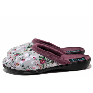 Сиви домашни чехли, текстилна материя - ежедневни обувки за целогодишно ползване N 100019008