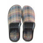 Кафяви домашни чехли, текстилна материя - равни обувки за есента и зимата N 100019052