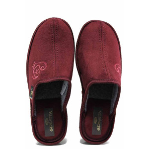 Винени анатомични домашни чехли, текстилна материя - равни обувки за есента и зимата N 100019053