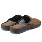 Кафяви домашни чехли, текстилна материя - ежедневни обувки за целогодишно ползване N 100019143