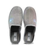 Сиви домашни чехли, текстилна материя - равни обувки за целогодишно ползване N 100017457