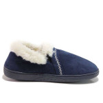 Сини домашни чехли, текстилна материя - ежедневни обувки за есента и зимата N 100019145