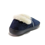 Сини домашни чехли, текстилна материя - ежедневни обувки за есента и зимата N 100019145