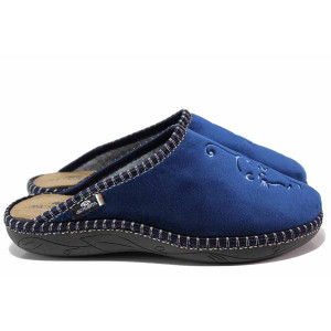 ТъмноСини анатомични анатомични анатомични домашни чехли, текстилна материя - ежедневни обувки за целогодишно ползване N 100019152