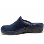 Тъмносини домашни чехли, текстилна материя - ежедневни обувки за целогодишно ползване N 100017988