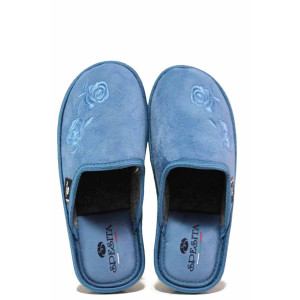 СветлоСини анатомични дамски пантофки, текстилна материя - ежедневни обувки за целогодишно ползване N 100019185